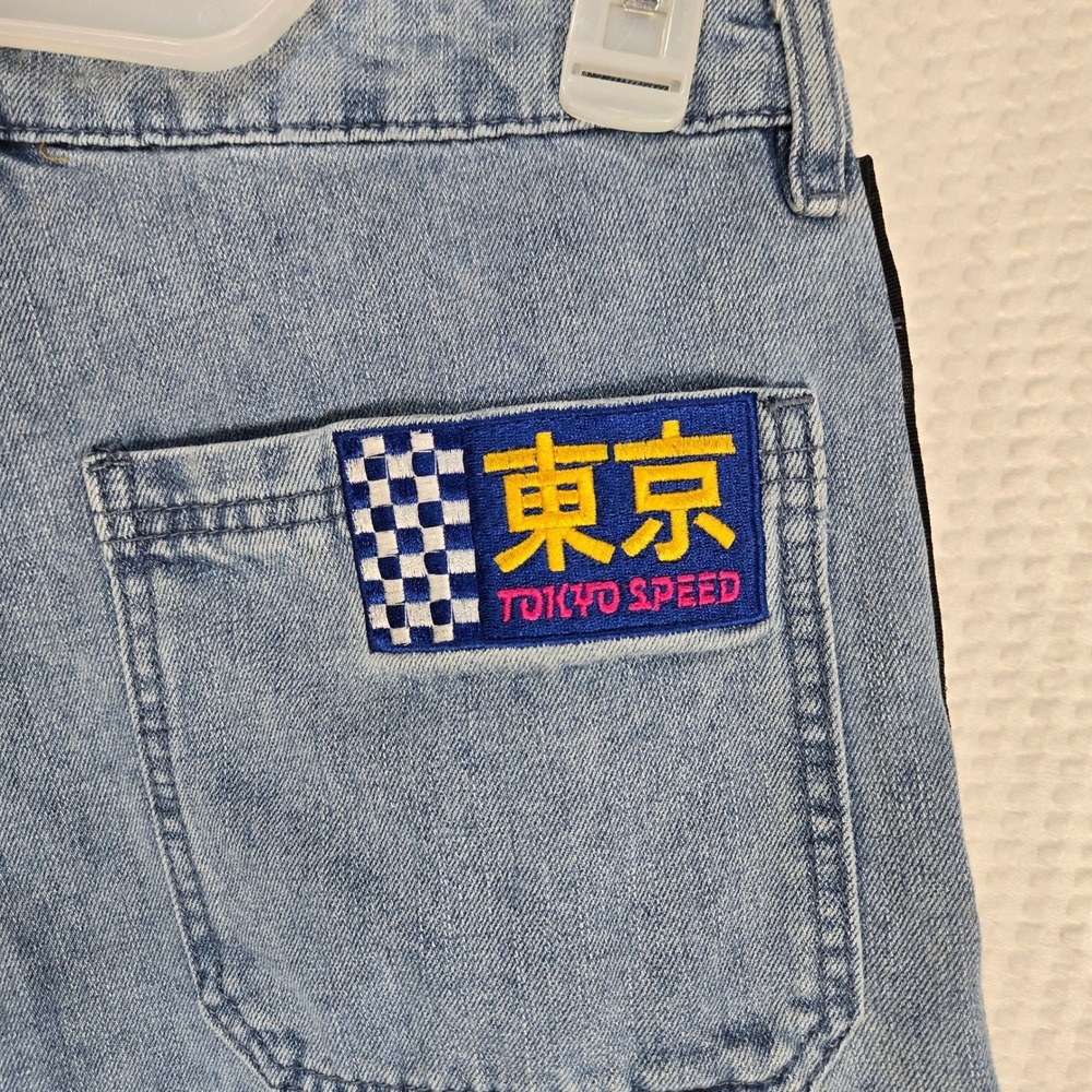 Sanrio Jeans Juniors 5 Hello Kitty Tokyo Speed Blue Checkered Graphic Racing - Picture 4 of 14